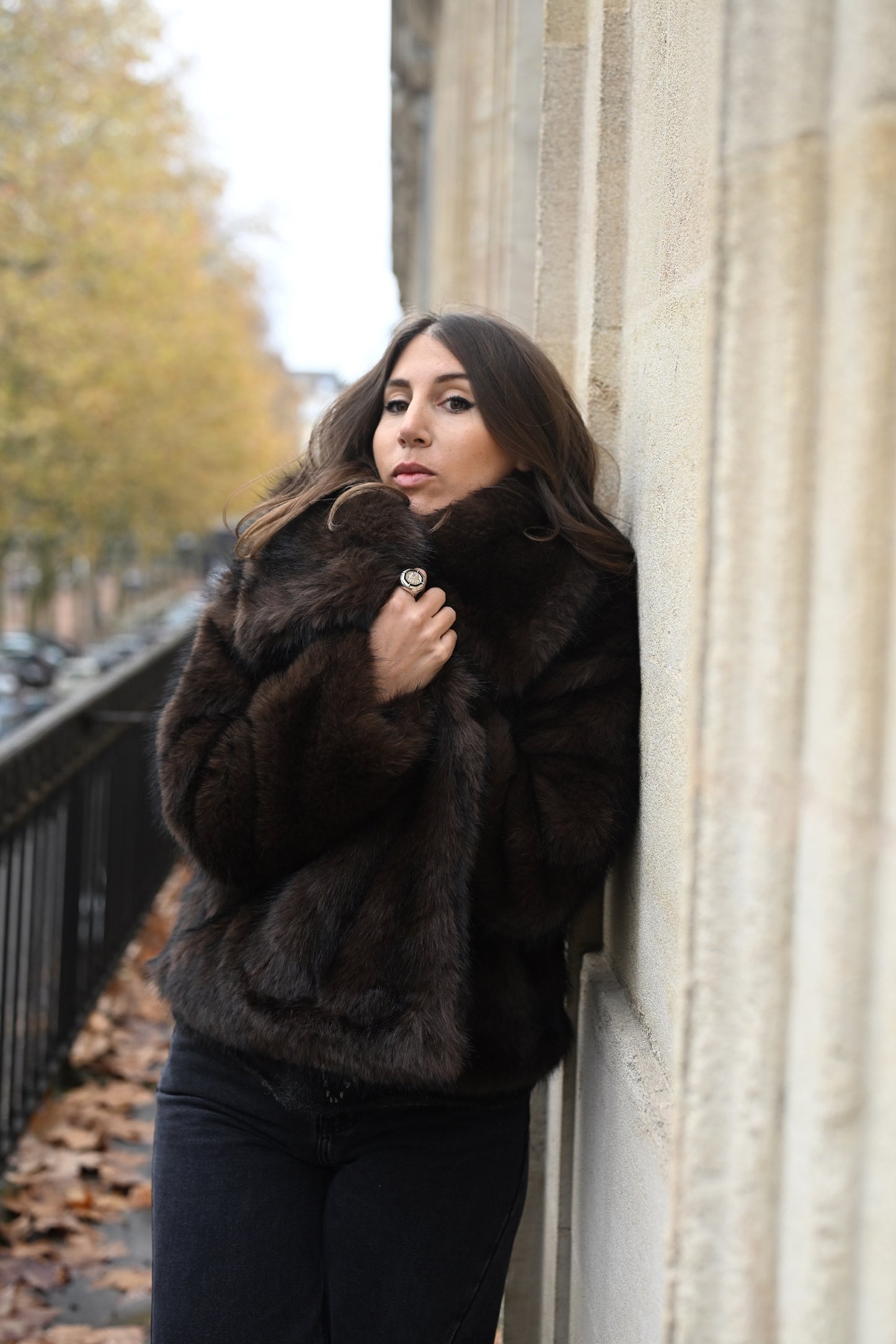 fausse fourrure marron