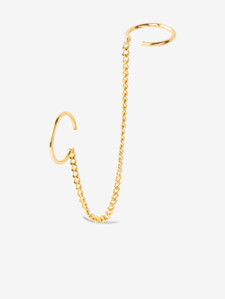 Bague d'oreille dorée avec chaîne Camille