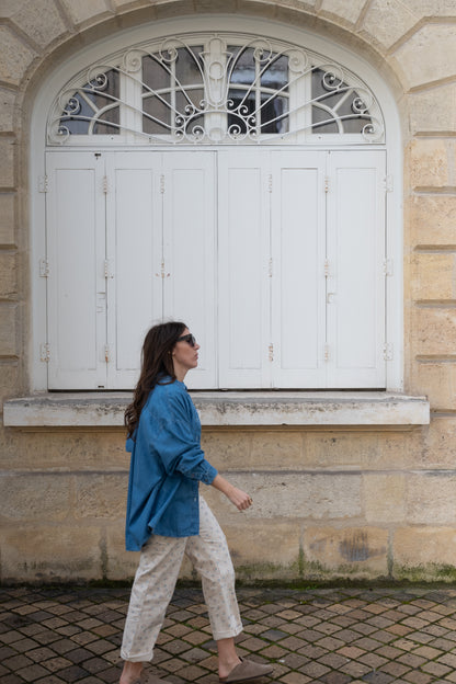 salopette flowers beige