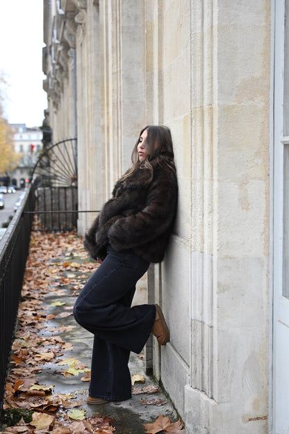 fausse fourrure marron