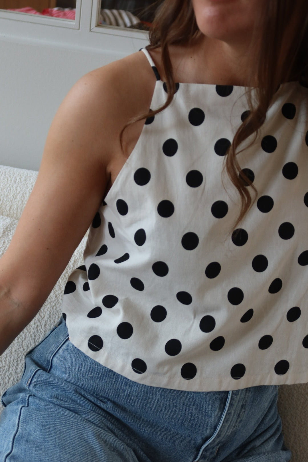 Top polka beige