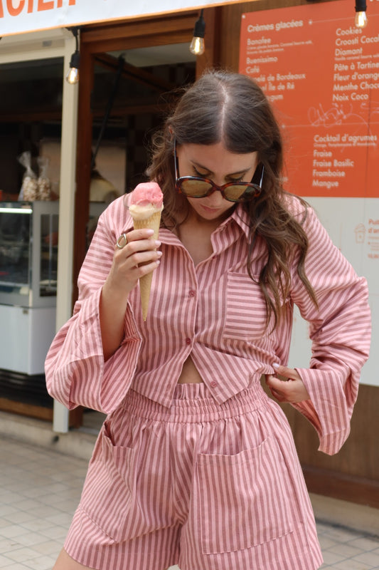Chemise Léna rose