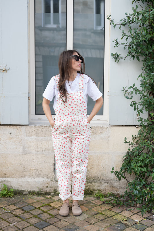 salopette flowers rouge