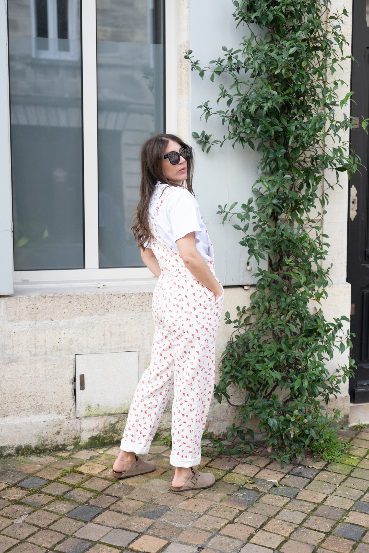 salopette flowers rouge