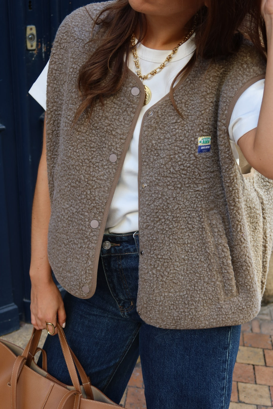 Gilet sans manches American vintage muscade